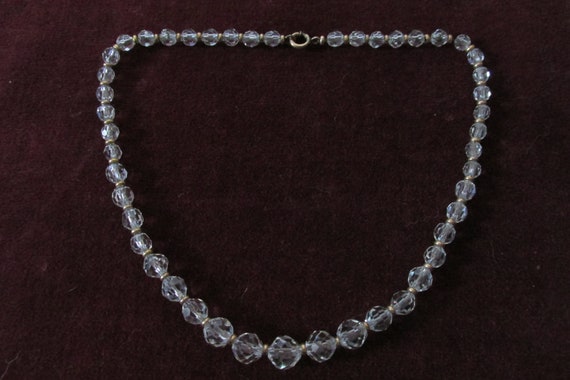 Antique Crystal Faceted Necklace Strung on a Chain - image 2