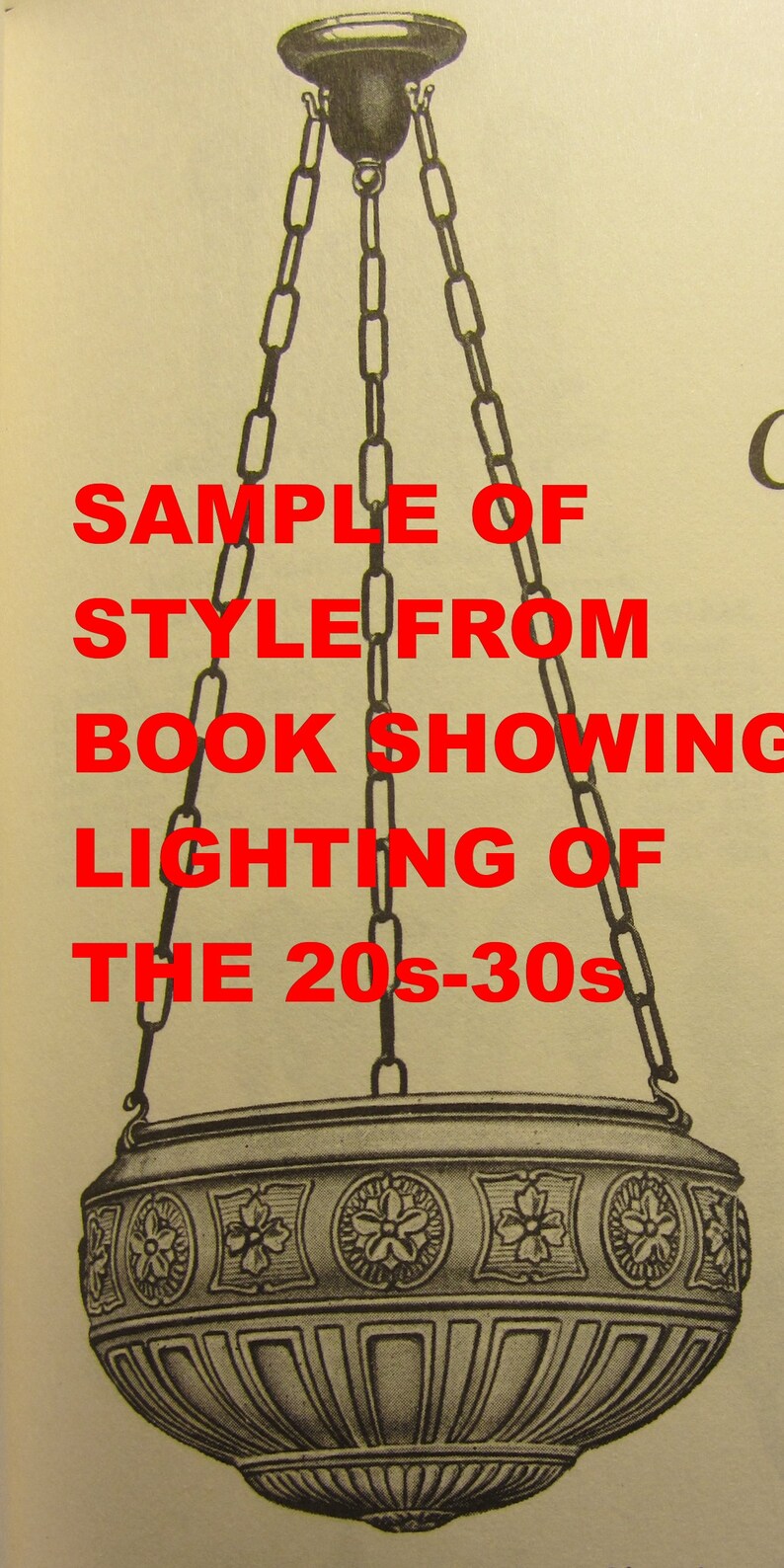 Art Deco Step Bowl Ceiling Pendant with Original Hooks