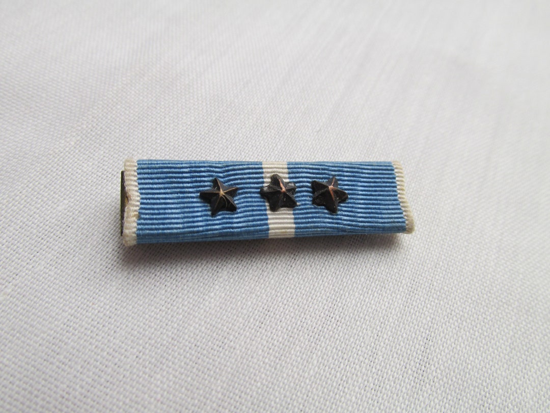 Korean Service Ribbon With 3 Campaign Stars Etsy