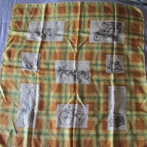 Soie Transportation Theme Scarf, Made in France