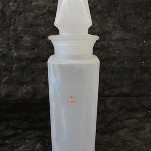 Art Deco Frosted Glass Bath Crystals Bottle