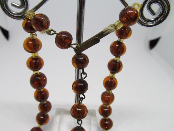 Vintage Rootbeer Colored Glass Italian Bead Neckl… - image 5