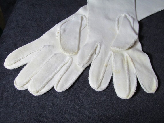 Off White Embroidered Gloves - image 3