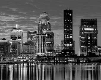 Louisville Pictures Black & White. Louisville Skyline Ohio River Black And White Wall Art. Louisville Black And White Photography