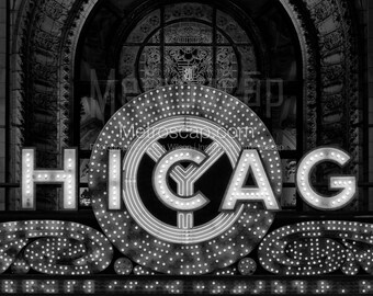 Chicago Pictures Black & White. Chicago Theater Sign Black And White Wall Art. Chicago Black And White Photography