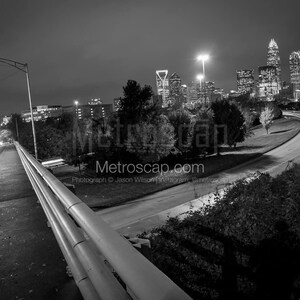 Charlotte City Skyline Over 77 Black & White Wall Art. Charlotte Black And White Pictures | Charlotte Office Art