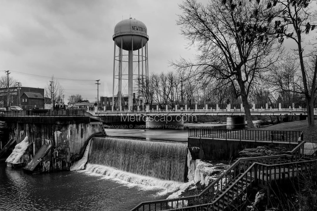Newton Falls Black & White Wall Art. Newton Falls Ohio Black and White