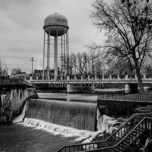 Newton Falls Black & White Wall Art. Newton Falls Ohio Black And White