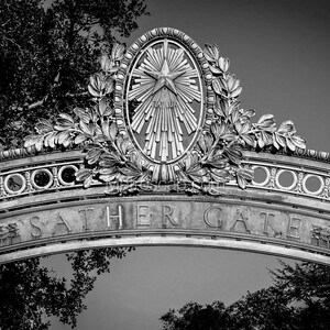 San Francisco Black and White Pictures | Black and White sather gate fiat lux berkeley campus Wall Art. San Francisco Office Art
