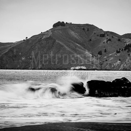 San outlet Francisco Black and White Pictures | Black and White small waves on baker beach Wall Art. San Francisco Office Art