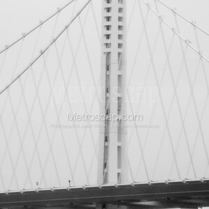 San Francisco Black and White Pictures | Black and White oakland bay bridge mist fog Wall Art. San Francisco Office Art