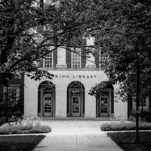 King Library Miami University Black & White Wall Art. Oxford Ohio Black And White Pictures |  Oxford Ohio Office Art
