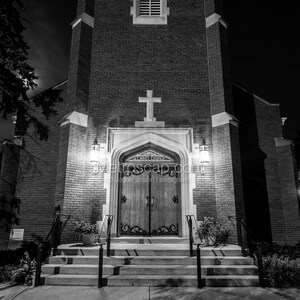 St Mary Church Downtown Oxford Black & White Wall Art. Oxford Ohio Black And White Pictures |  Oxford Ohio Office Art