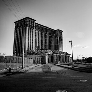 Detroit Pictures Black & White. Michigan Central Train Station Black And White Wall Art. Detroit Black And White Photography