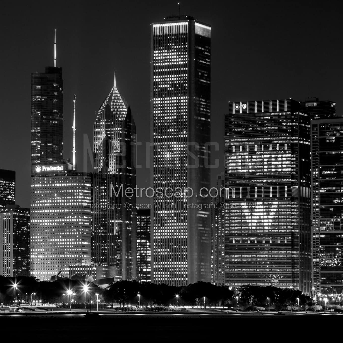 Chicago Skyline Black And White