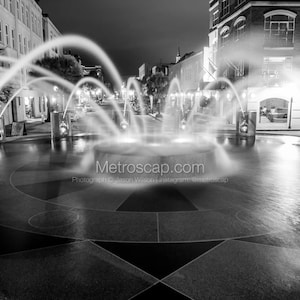Charleston Sc Waterfront Fountain Black & White Wall Art. Charleston Black And White Pictures | Charleston Office Art