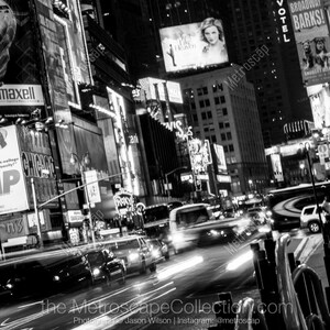 Fotografía en blanco y negro, Times Square, Nueva York, impresión artística