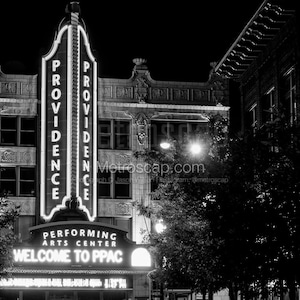 Providence Performing Arts Center Black & White Wall Art. Providence Black And White Pictures | Providence Office Art