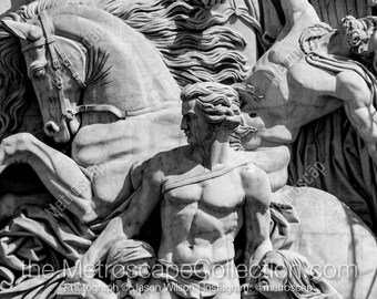 Arc de Triomphe Relief, Paris Photography, Black and White Fine Art