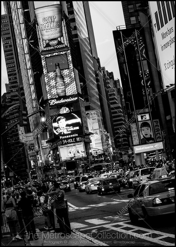 Black and White Times Square Photography, NYC Midtown Art Print - Etsy
