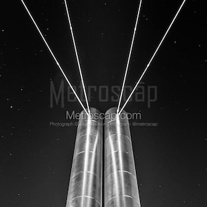 The Soleri Bridge At Night Scottsdale Black & White Wall Art. Phoenix Black And White Pictures | Phoenix Office Art