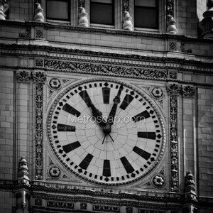 Chicago Pictures Black & White. Wrigley Building Clock Face Black And White Wall Art. Chicago Black And White Photography