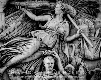 Paris Arc de Triomphe Relief, Black and White Fine Art Photography