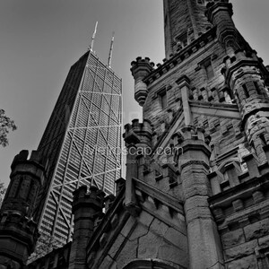 Chicago Pictures Black & White. Water Tower Hancock Building Black And White Wall Art. Chicago Black And White Photography
