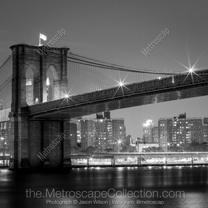 Black and White, New York City Photography, Brooklyn Bridge at night, Fine Art Photography, NYC Pictures, Brooklyn