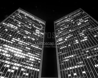 Black & White, Los Angeles Photography, Los Angeles California photography, Fine Art Photography, LA Pictures, century city towers at night