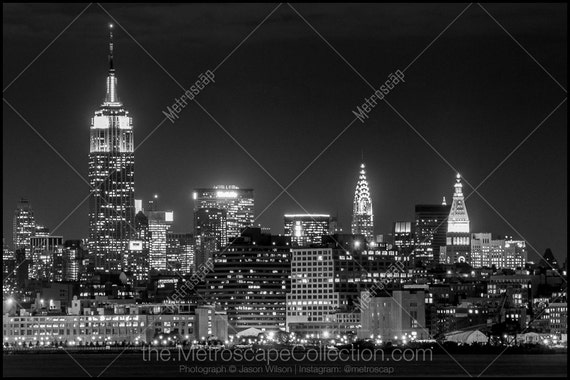 Black and White New York City Skyline Photography, Midtown