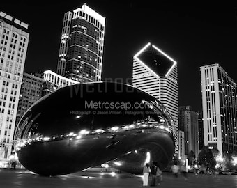 Chicago Pictures Black & White. Cloud Gate Millenium Park Black And White Wall Art. Chicago Black And White Photography