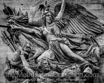 Black and White, Paris Photography, Paris France Photography , Fine Art Photography, Paris Pictures, Le Departe Relief on Arc de Triomphe