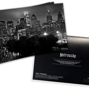 Philadelphia Greeting Card, Philadelphia Post Card, Philadelphia City Skyline 5 x 7 Blank Greeting Card, Philadelphia Skyline at Night