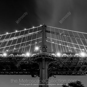 Fotografía artística en blanco y negro del Puente de Manhattan, Nueva York