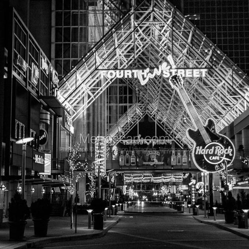 Louisville Pictures Black & White. 4th Street Live Downtown Louisville Black And White Wall Art. Louisville Black And sale White Photography