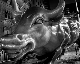 Black and White, New York City Photography, Wall Street Bull, Fine Art Photography, NYC Pictures, Financial District