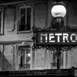 Black and White, Paris Photography, Paris France Photography , Fine Art Photography, Paris Pictures, Paris Metro Sign, Saint Placide Metro