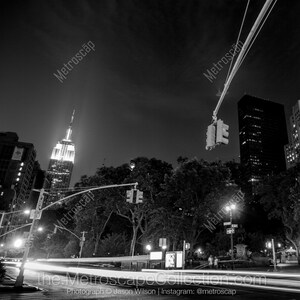 Impresión en blanco y negro del Empire State Building, fotografía de Nueva York