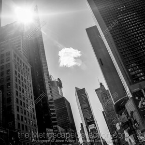 Fotografía en blanco y negro de la ciudad de Nueva York, impresión en Time Square