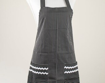 Women's Black Pinstripe Apron (FULL)