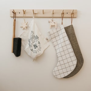 Linen Stocking / Minimalist Christmas Stocking / Scandanavian Stocking / Neutral Stocking image 9