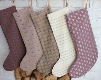 Woven Stocking / Minimalist Christmas Stocking / Scandanavian Stocking / Neutral Stocking