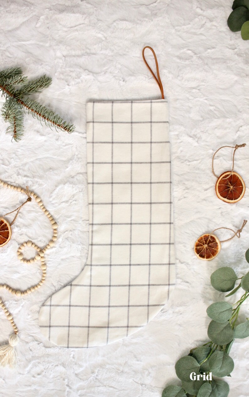 Linen Stocking / Minimalist Christmas Stocking / Scandanavian Etsy