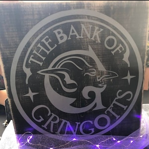 Magic World of H Pottery Hand Painted Wood Sign, Gringotts