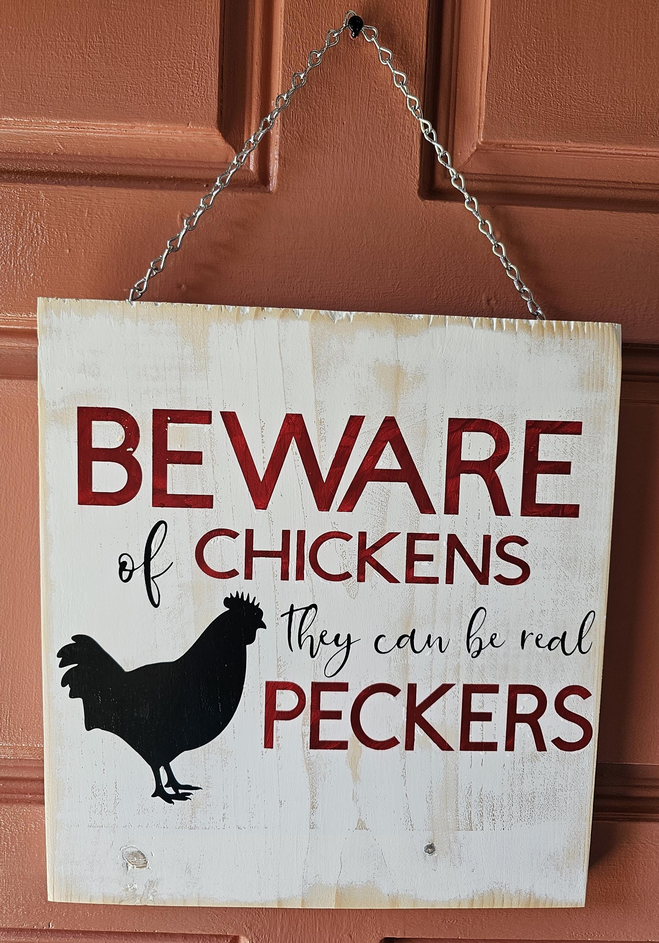 Street Sign LANOLU Retro Tin Sign Caution Chickens, Chickens ...
