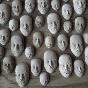 Creepy cement face decorations for potted plants or fairy gardens image 1