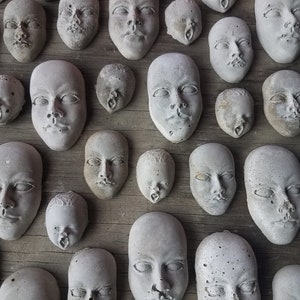 Creepy cement face decorations for potted plants or fairy gardens image 3