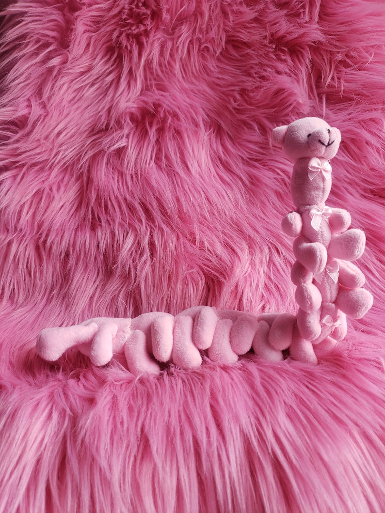 Långbjörn tusenfotingsnalle rosa läskigt söt kawaii mutantnalle plyschkonstleksak bild 1
