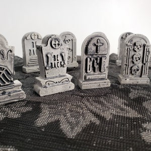 Cemetery headstone tombstone cement potted plant garden decorations halloween